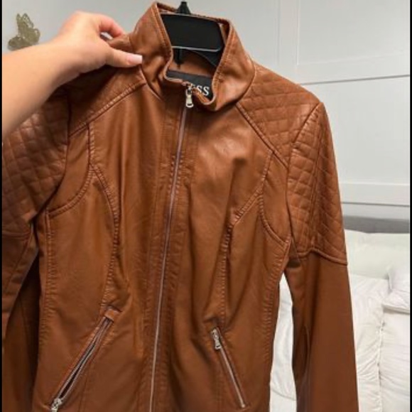Brand new faux-Leather brown Guess jacket size XS - Picture 4 of 4